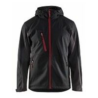 Softshell Jacke mit Kapuze Schwarz/Rot L