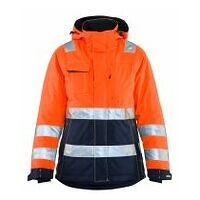 Damen High Vis Winterjacke High Vis Orange/Marineblau L