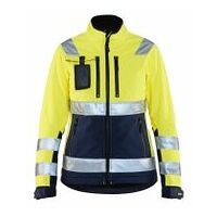 Damen High Vis Softshell Jacke High Vis Gelb/Marineblau L