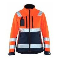 Damen High Vis Softshell Jacke High Vis Orange/Marineblau L