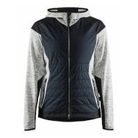 Damen Hybrid Jacke Grau Melange/Schwarz XS