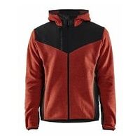 Cardigan med softshell rust red/black 4XL