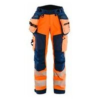 Pantalon de travail Femme Haute Visibilité Softshell Orange/Bleu marine D20