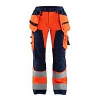 Damen High Vis Arbeitshose mit Werkzeugtaschen High Vis Orange/Marineblau C34