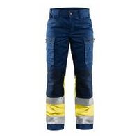 Damen High Vis Arbeitshose mit Stretch Marineblau/ High Vis Gelb C32