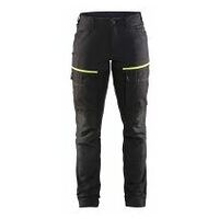 Pantaloni de lucru pentru femei elastici negru/galben C32