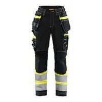 Dames High Vis werkbroek met stretch zwart/geel C32