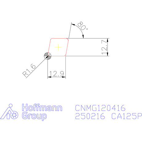 KYOCERA Dreh-Wendeschneidplatte CNMG 120416, für mittlere Bearbeitung, Sorte CA125P