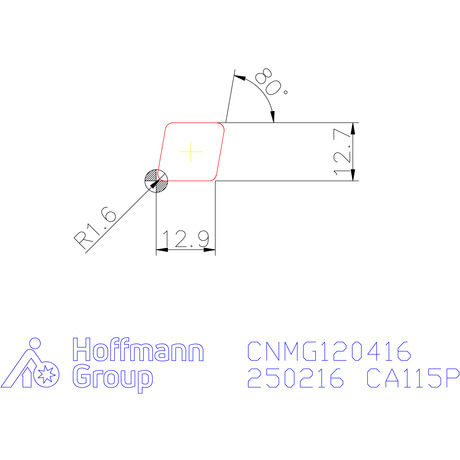 KYOCERA Dreh-Wendeschneidplatte CNMG 120416, für mittlere Bearbeitung, Sorte CA115P