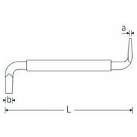 Șurubelniță offset cu fantă 0,6 x 3,5mm Lungime 90mm