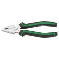 Combination pliers L.180mm Head chrome-plated Handles Multi-component handles with soft zones