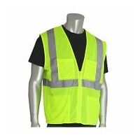 ANSI Type R Class 2 Four Pocket Value Mesh Vest  yellow