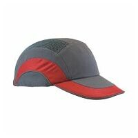 Baseball Style Bump Cap with HDPE Protective Liner and Adjustable Back  RED/GRAY