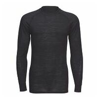 Tricou Crewneck cu mânecă lungă din lână Merino Black L R