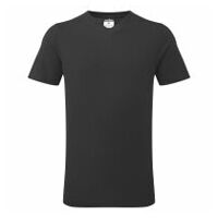 T-shirt en coton à col en V Black L R