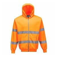 Hi-vis hætte sweatshirt med lynlås Orange 4XL R