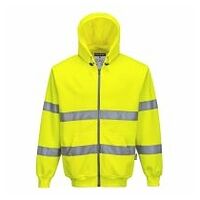 Hi-vis hætte sweatshirt med lynlås Yellow 4XL R