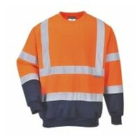 Hi-vis kontrast sweatshirt Orange/Navy 4XL R