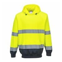 Kéttónusú kapucnis pulóver Yellow/Navy L R