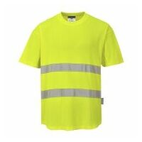 Hi-Vis pamut póló pamut hálós betétes póló S/S Yellow L R