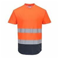 Tee-shirt Mesh bicolore Orange/Navy L R