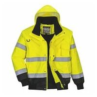 Warnschutz 3-in-1 Kontrast Pilotjacke Gelb/Schwarz L