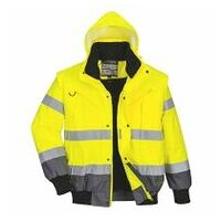 Warnschutz 3-in-1 Kontrast Pilotjacke Gelb/Grau L