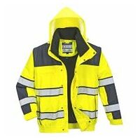 Warnschutz 3-in-1 Kontrast Winter Pilotjacke Gelb/Marine XL