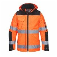 Warnschutz Pro 3-in-1 Kontrast Winterjacke Orange/Schwarz L