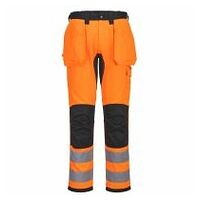 PW3 Warnschutz Stretch-Bundhose mit Holstertaschen Orange/Schwarz 28