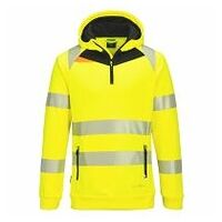 DX4 Hi-Vis 1/4 zippzáras kapucnis pulóver Yellow/Black 4XL R