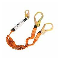 Dobbelt 140kg lanyard med falddæmper Black/Orange R