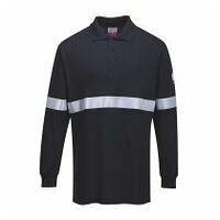 Polo de manga larga, resistente a la llama y antiestático, con cinta reflectante Navy 4XL R