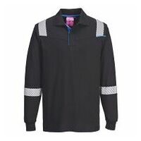 WX3 FR Poloshirt langarm Schwarz L