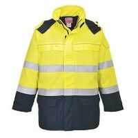 Bizflame Rain+ Warnschutz Jacke mit Lichtbogenschutz Gelb/Marine L