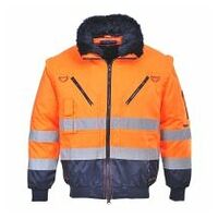 Warnschutz 3-in-1 Kontrast Pilotjacke Orange/Marine 4XL