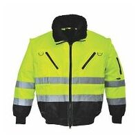 Warnschutz 3-in-1 Kontrast Pilotjacke Gelb/Schwarz L