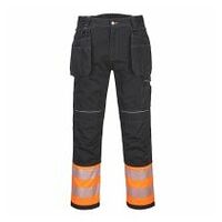 PW3 hi-vis kl.1 bukser med hængelommer Orange/Black 28 R