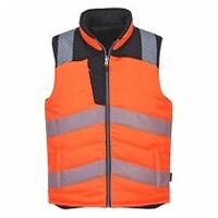 PW3 Hoge zichtbaarheid Bodywarmer, 2 zijde draagbaar. Orange/Black L R