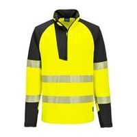 PW3 Hi-Vis 1/4 Zip Sweatshirt Gul/Sort 4XL