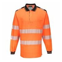 PW3 Hi-Vis Langærmet Polo Orange/Black M R