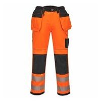 PW3 Warnschutz Arbeitsbundhose mit Holstertaschen Orange/Schwarz 28