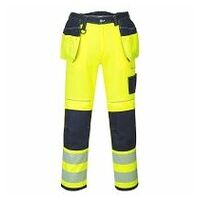 PW3 Warnschutz Arbeitsbundhose mit Holstertaschen Gelb/Marine 28