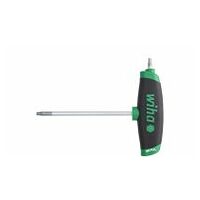 Stiftsleutel met dwarsgreep ComfortGrip TORX® met zijpunt mat verchroomd T27