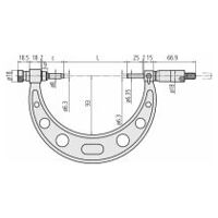 Zunanji mikrometer z zamenljivim merilnim nakovalom, 32-36".