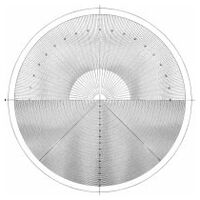 Normmessplatte für Messprojektor, Nr.:11 Kreis- / Winkelmesser-Diagrammmetrik Ø 300 mm