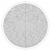 Normalizovaná šablona pro měřicí projektor, č.:19 vodorovné schéma, vzdálenost 1 mm ocel, Ø 300 mm ocel