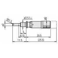 Einbaumessschr. 0,1mm/U Spindelsteigung 0-5 mm, sphärische Spindel