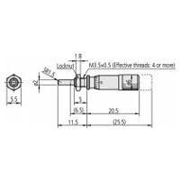 Einbaumessschr. 0,1mm/U Spindelsteigung 0-5 mm, Befestigungsmutter, sphärische Spindel