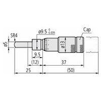 Micrometru tampon, punct zero reglabil, 0-13 mm, ax sferic